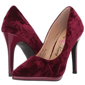 Crushed Velvet Burgundy Wine Maroon 